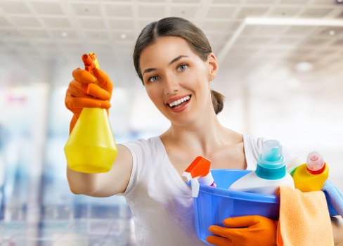 Local cleaners maintaining shared stairs and landings in W9