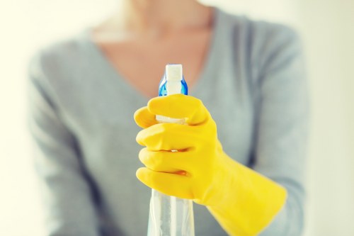 Technician treating a mattress stain in a West London flat