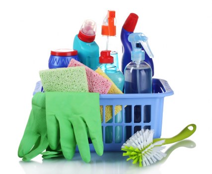 Local technician cleaning a corner sofa in W9